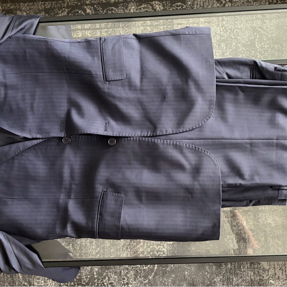 Ermenegildo Zegna Traveler Wool Silk Suit 2-piece Navy Blue 40R Italian Italy
